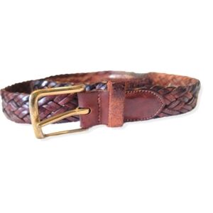 TRAFALGAR Brown Men's Leather Braided Belt